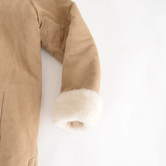 St. John Bay Beige Washable  Suede Aviator Jacket with Hood SM - Picture 6 of 16